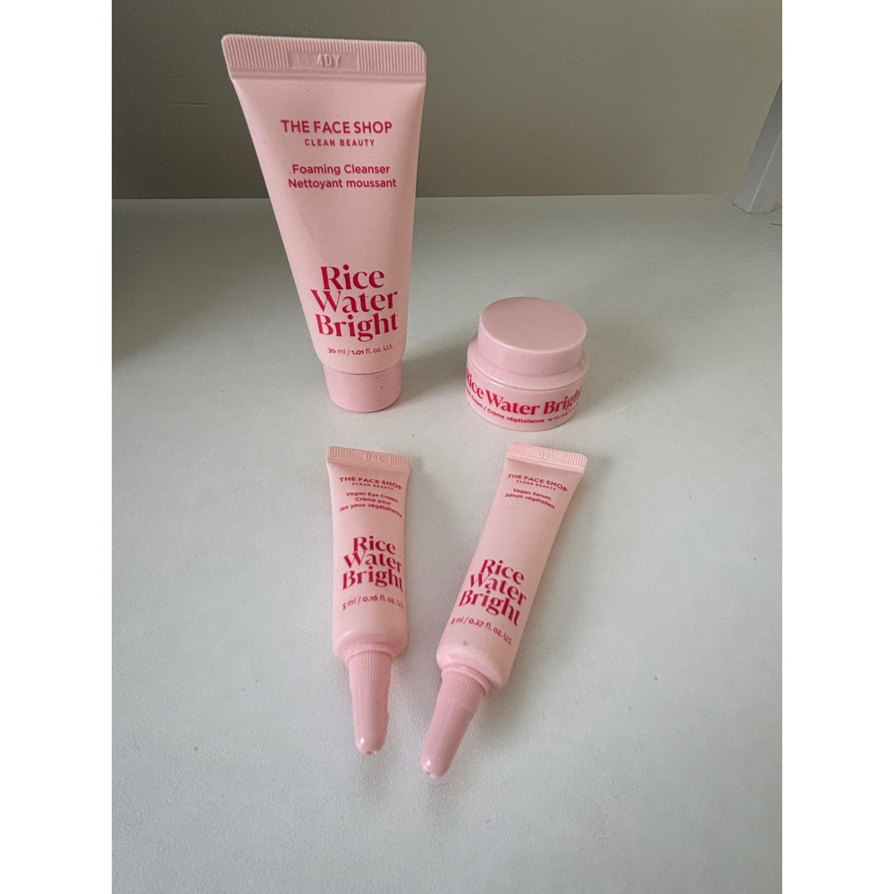 The Face Shop Rice Water Bright Clean Beauty Vegan Skincare Travel Set 4 Pieces